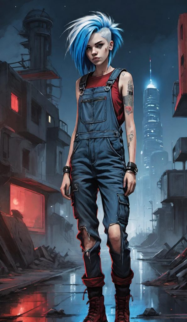 Illustrationen für "Code der Angst" 8 - Isabella Buchfink Punk-Girl Alice ist besorgt