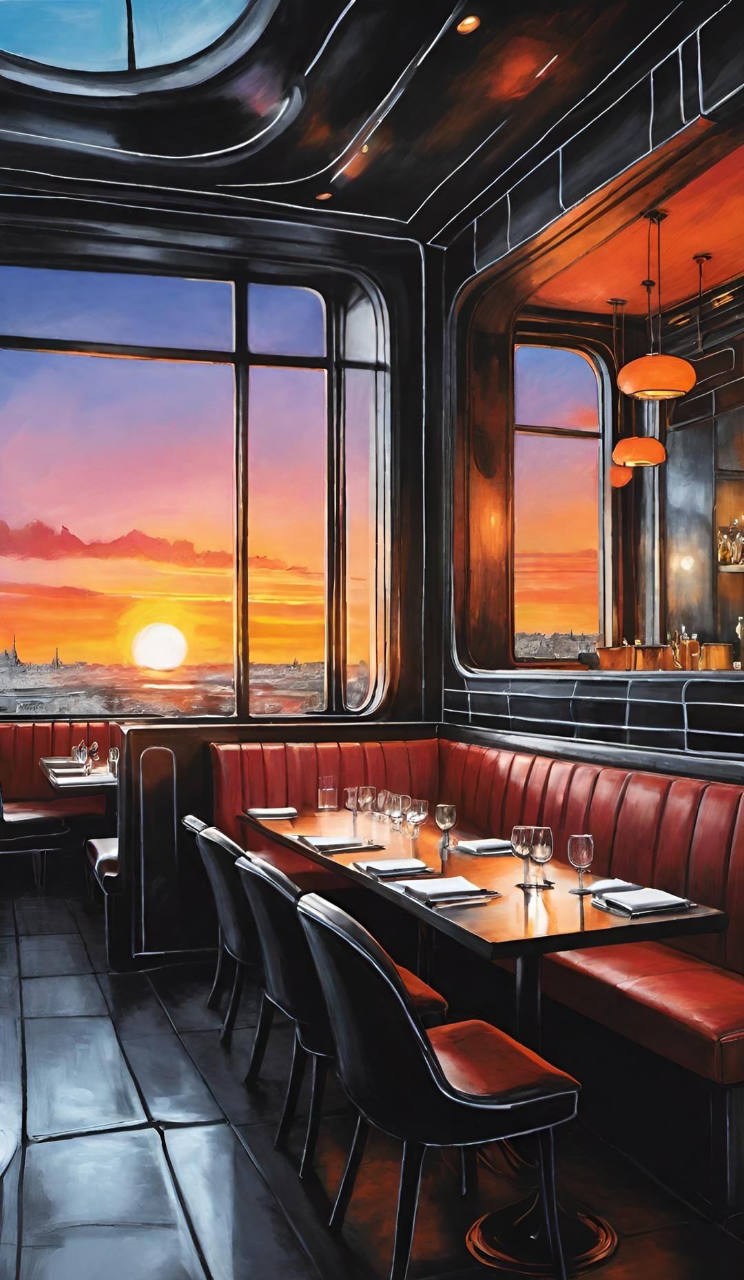 Ein köstliches Menü bei einer Verabredung im 'French Yard' in der futuristischen Stadt Varil Ein köstliches Menü bei einer Verabredung im 'French Yard' in der futuristischen Stadt Varil