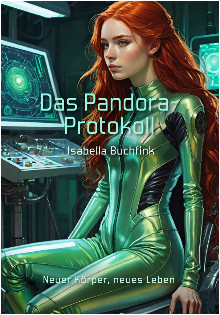 Buchtitel für "Das Pandora-Protokoll" 1 - Isabella Buchfink Entwurf für den Buchtitel der Geschichte "Das Pandora-Protokoll"