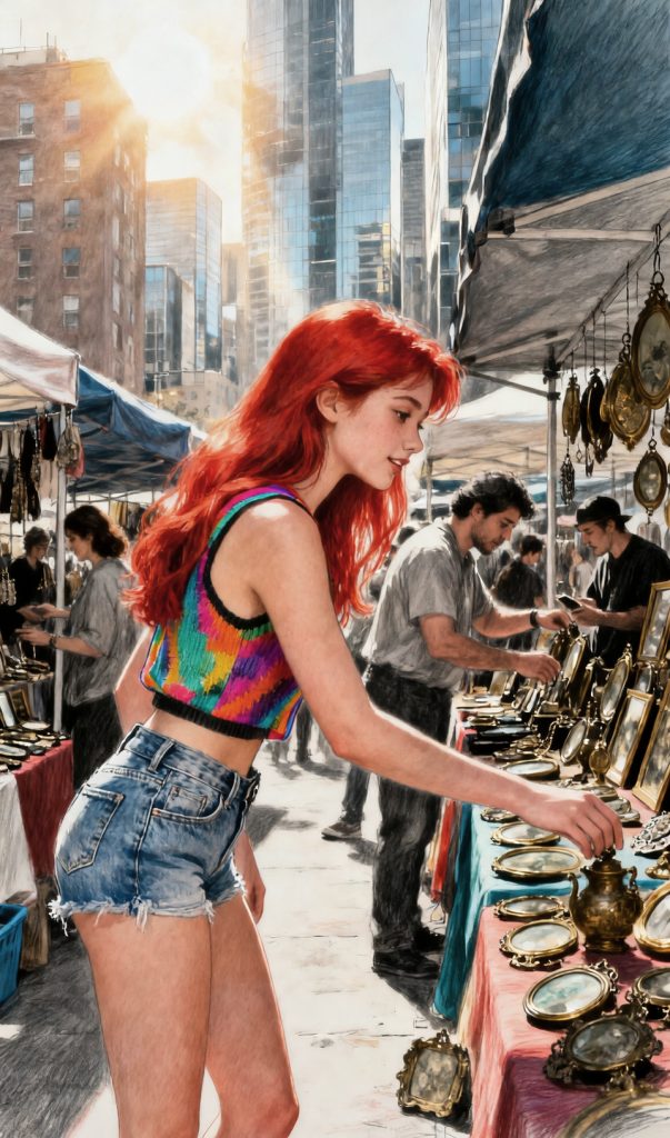 Bianca auf dem Flohmarkt